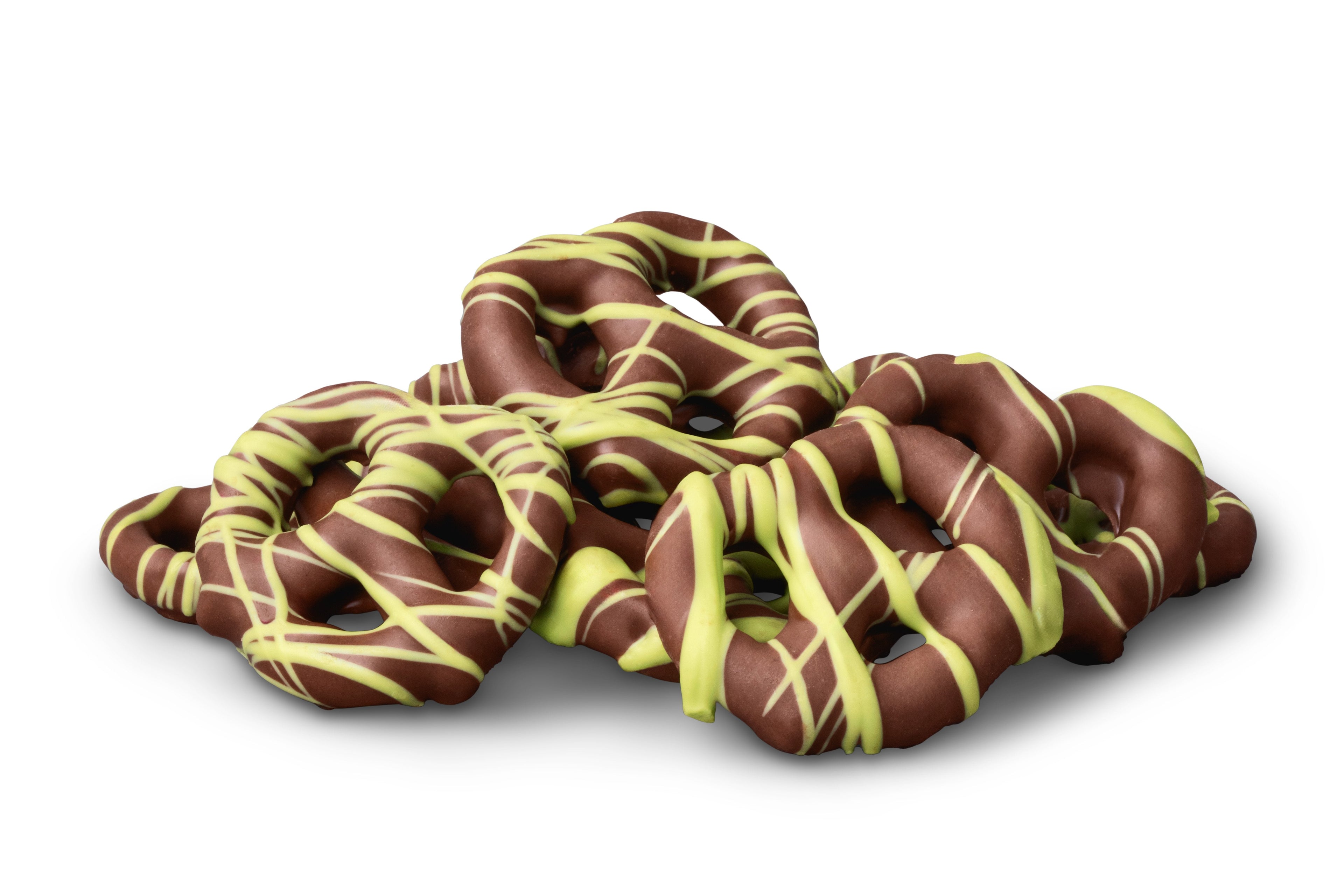Milk Chocolatey Mini Pretzels with Pistachio Flavored Drizzle P9